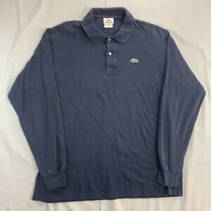 Lacoste Navy Blue Long Sleeve Polo Shirt Mens Size Fr 6 XL
